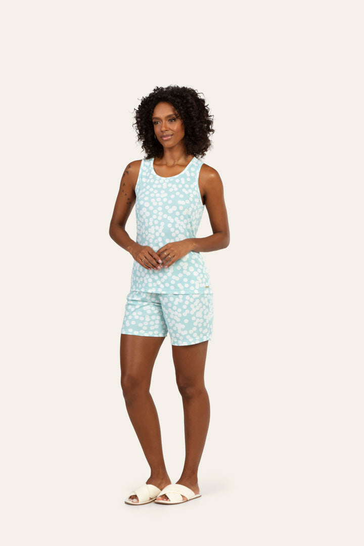 Bermudoll Regata Poá Turquesa em Liganete Poliamida - Lua Encantada