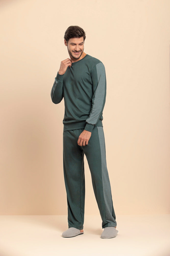 Pijama Masculino Manga Longa Acalmar em 100% Algodão - Lua Encantada