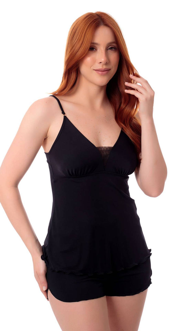 Baby Doll Luna Tule em Malha Fria - Divina Noite