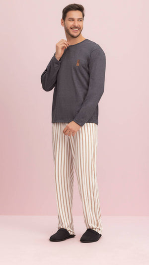 Pijama Manga Longa Masculino Expresso em Algodão - Lua Encantada