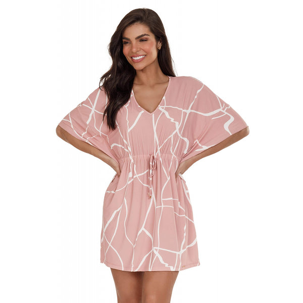 Kaftan Meia Manga Angra em Malha Mescla - Divina Noite