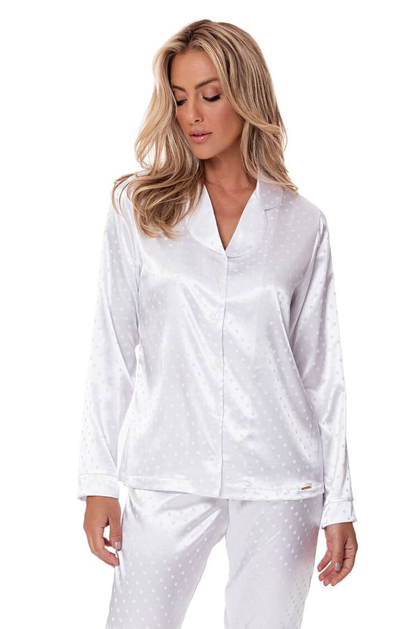 Pijama Manga Longa Leonora em Cetim - Divina Noite