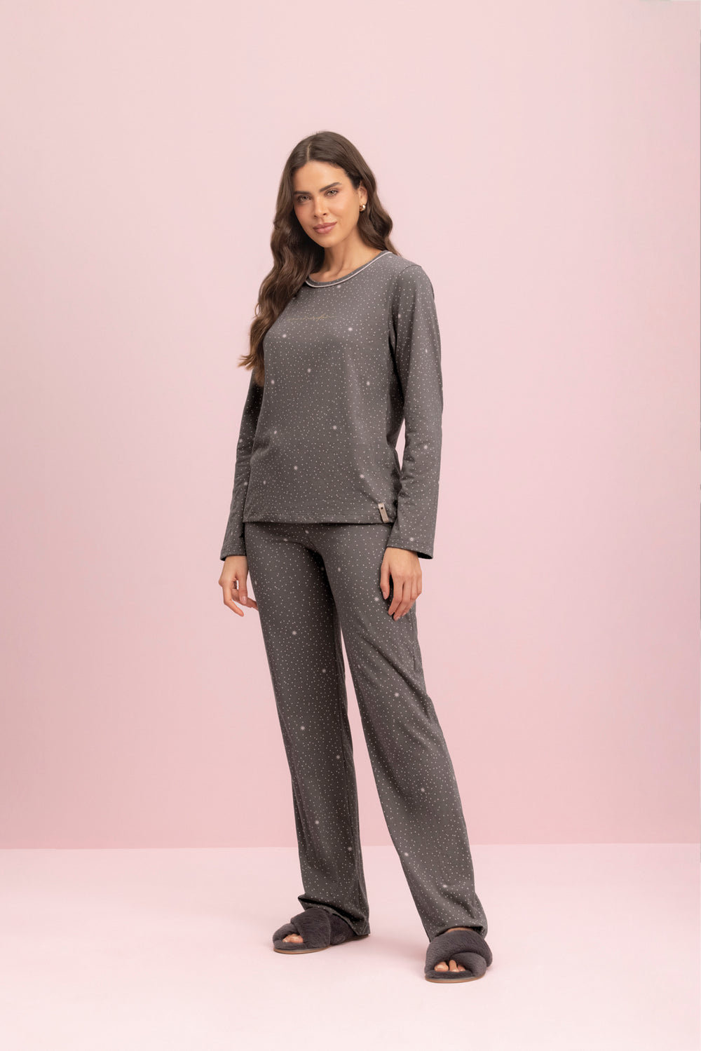 Pijama Manga Longa Cósmica em Algodão - Lua Encantada
