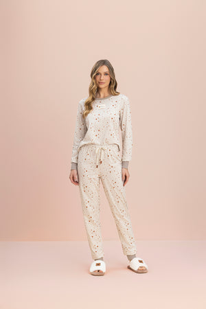 Pijama Manga Longa Brilha Brilha em Algodão - Lua Encantada