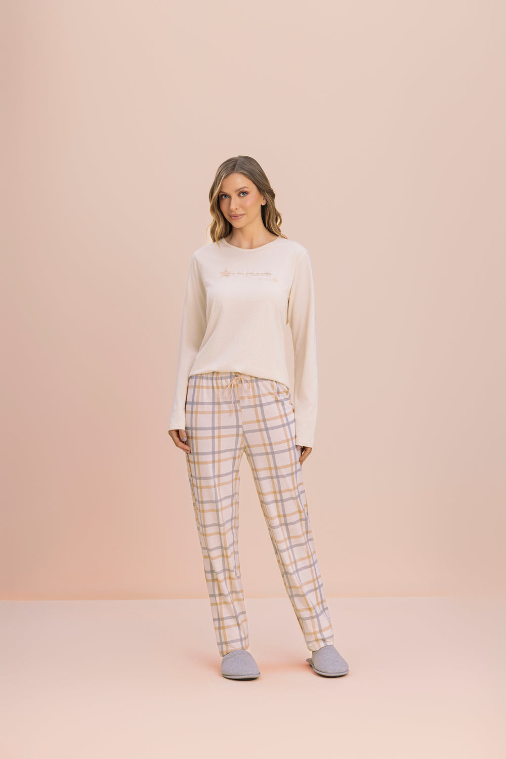 Pijama Manga Longa Polar em Algodão - Lua Encantada