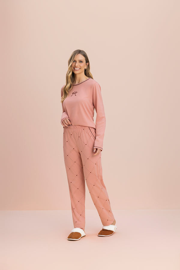 Pijama Manga Longa Relicário em Algodão - Lua Encantada