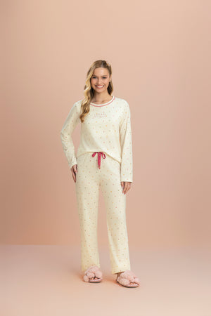 Pijama Manga Longa Cora em Algodão - Lua Encantada
