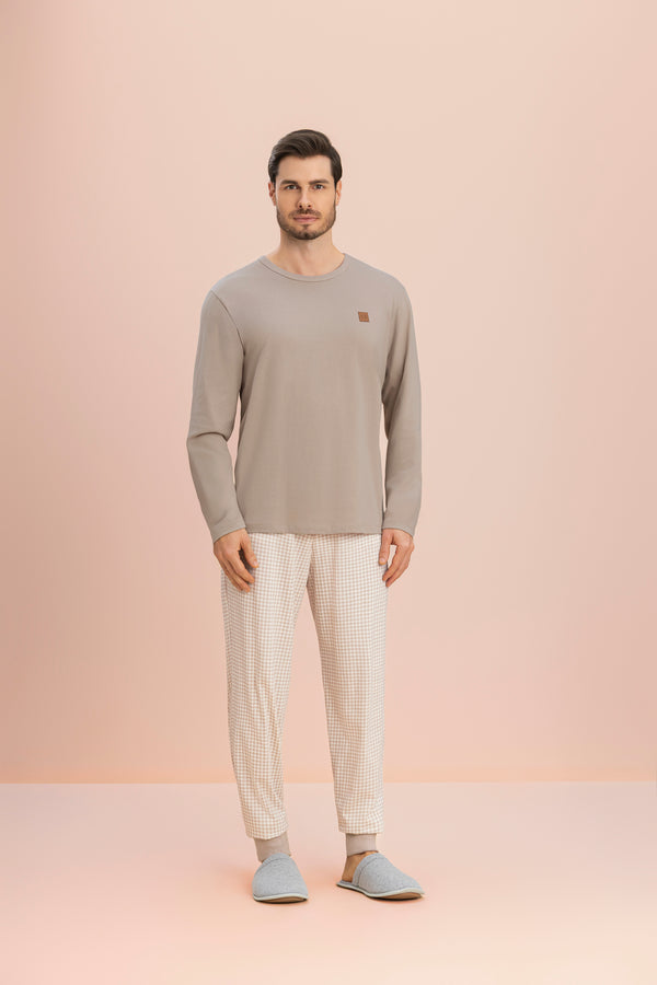 Pijama Manga Longa Masculino Brilha Brilha em Algodão - Lua Encantada