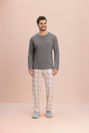 Pijama Manga Longa Masculino Polar em Algodão - Lua Encantada