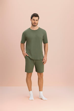 Pijama Manga Curta Masculino Selva em Algodão - Lua Encantada