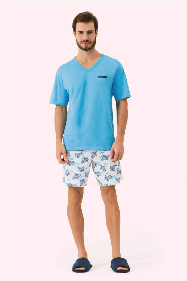 Pijama Masculino Manga Curta Sabedoria em Malha Mescla - Lua Encantada