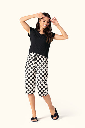 Pescador Manga Curta Casual em Viscose Canelada e Algodão - Lua Encantada