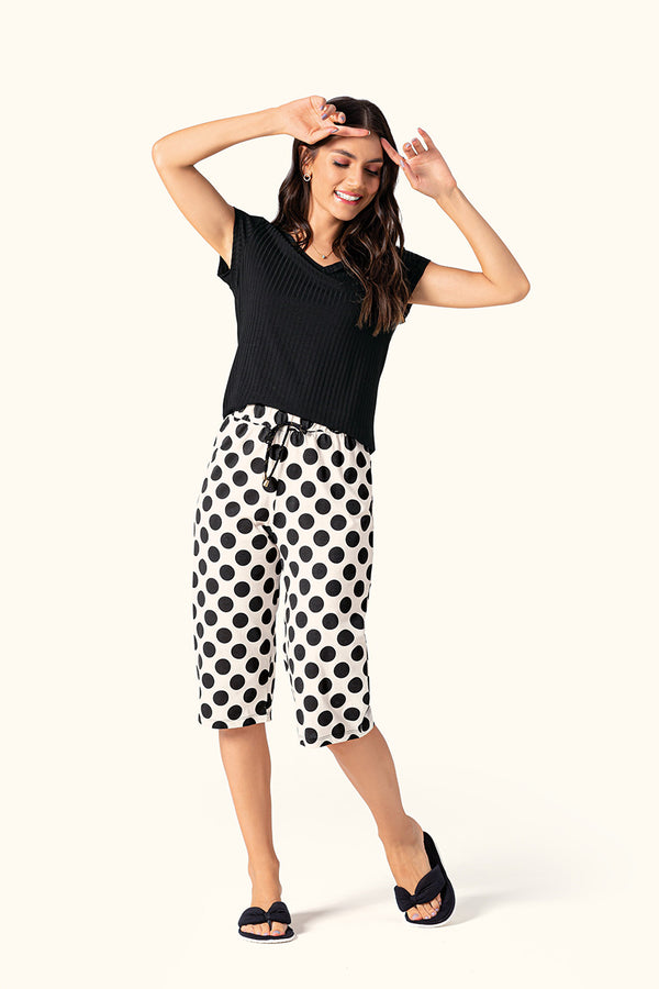 Pescador Manga Curta Casual em Viscose Canelada e Algodão - Lua Encantada