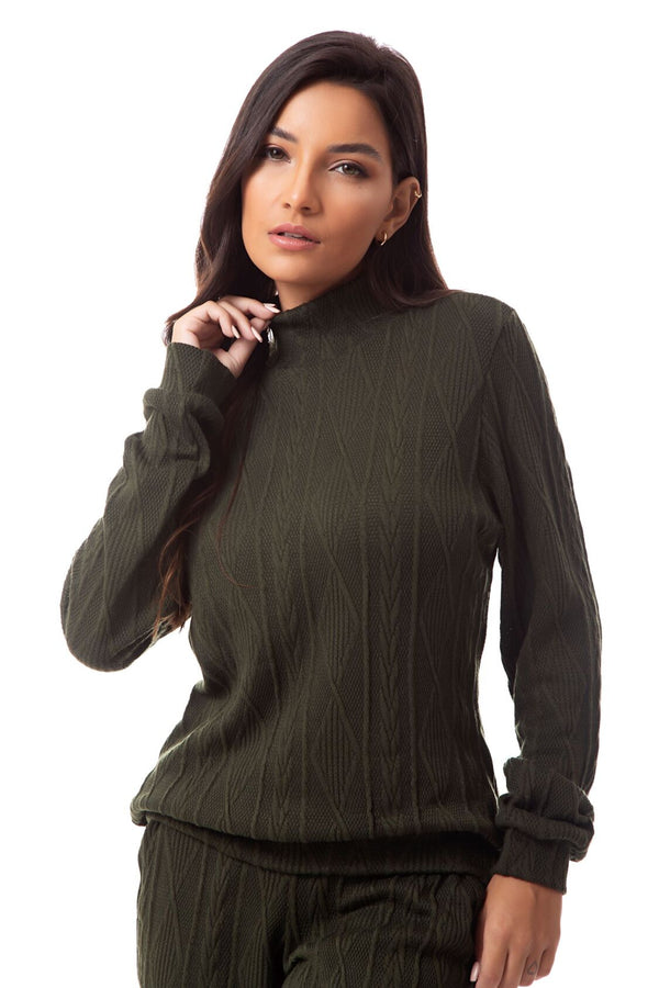 Conjunto Feminino Manga Longa Tiffany em Poliéster - Divina Noite