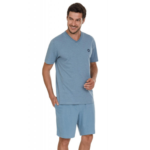 Pijama Masculino Manga Curta Lucca em Algodão - Divina Noite