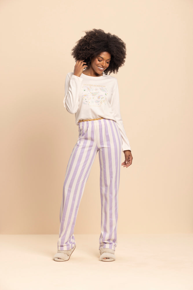 Pijama Manga Longa Doces Sonhos em Algodão  - Lua Encantada