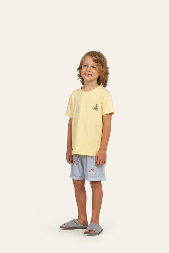 Pijama Manga Curta Dog Yoga Masculino Infantil em Algodão - Lua Encantada