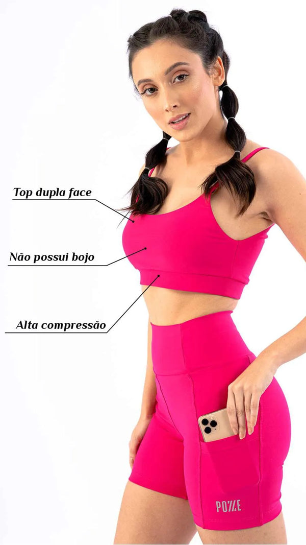 Top Dupla Face Liso Rosa Anoitecer - Pozze