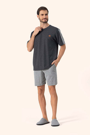 Pijama Masculino Manga Curta  Tranquilo em Algodão - Lua Encantada