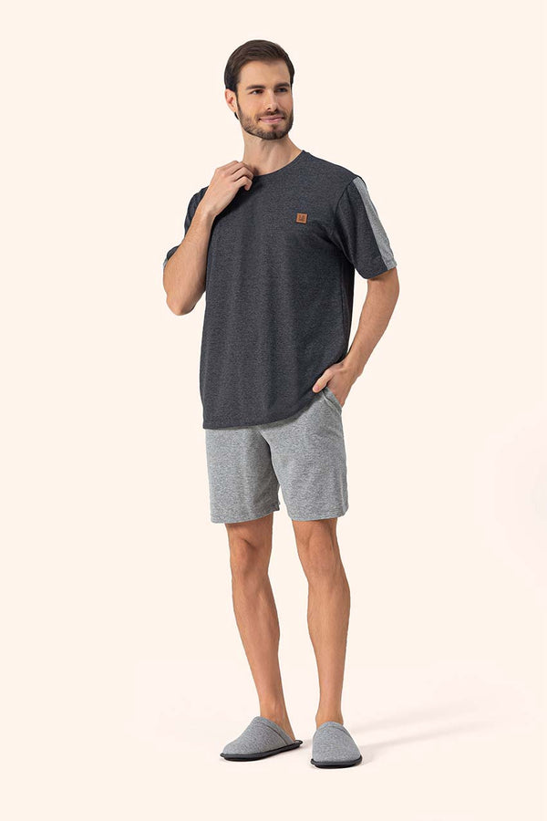 Pijama Masculino Manga Curta  Tranquilo em Algodão - Lua Encantada