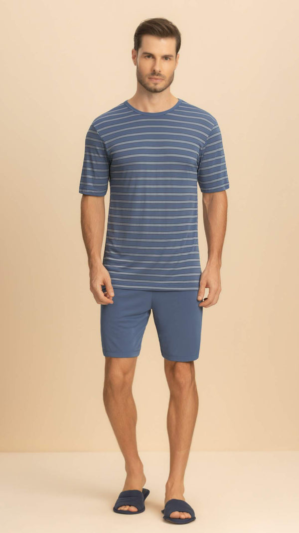 Pijama Manga Curta Masculino Oceano em Liganete - Lua Encantada