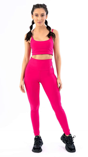 Legging com Bolso Cos Traseiro Lisa Rosa Anoitecer - Pozze