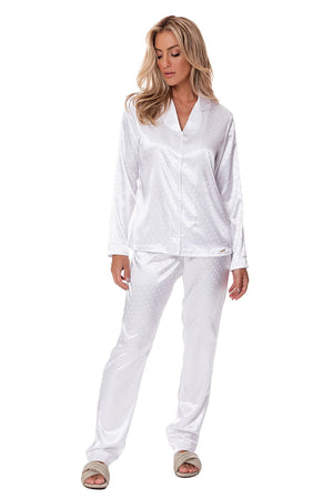 Pijama Manga Longa Leonora em Cetim - Divina Noite