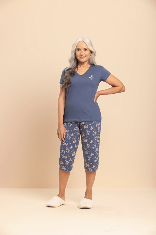 Pescador Manga Curta Margaridas em Algodão - Lua Encantada