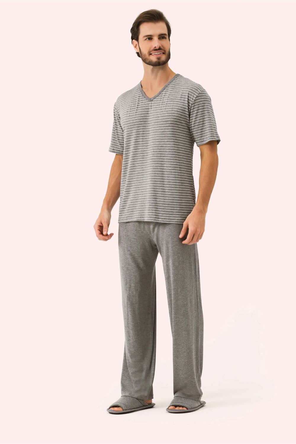 Pijama Masculino Manga Curta Suavidade em Viscose - Lua Encantada