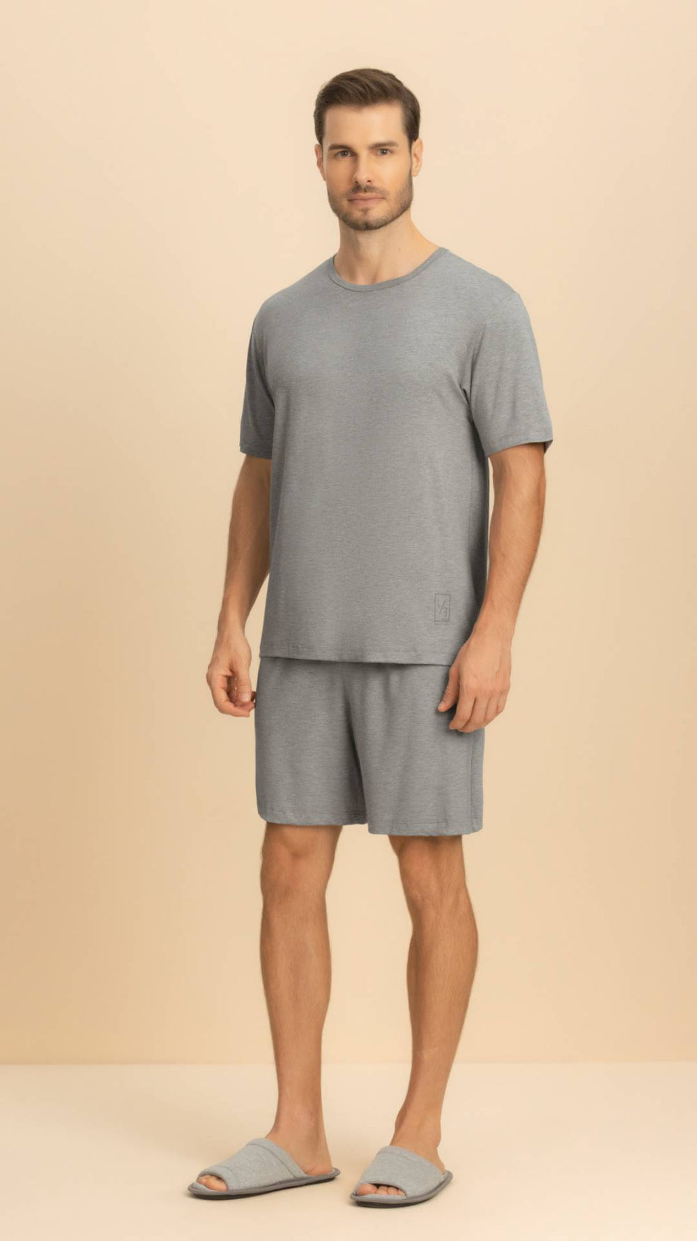 Pijama Masculino Manga Curta Clássico em Viscose - Lua Encantada