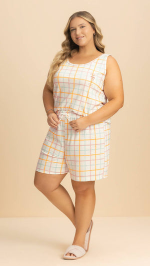 Short Doll Regata Física Café Café em Algodão - Lua Encantada