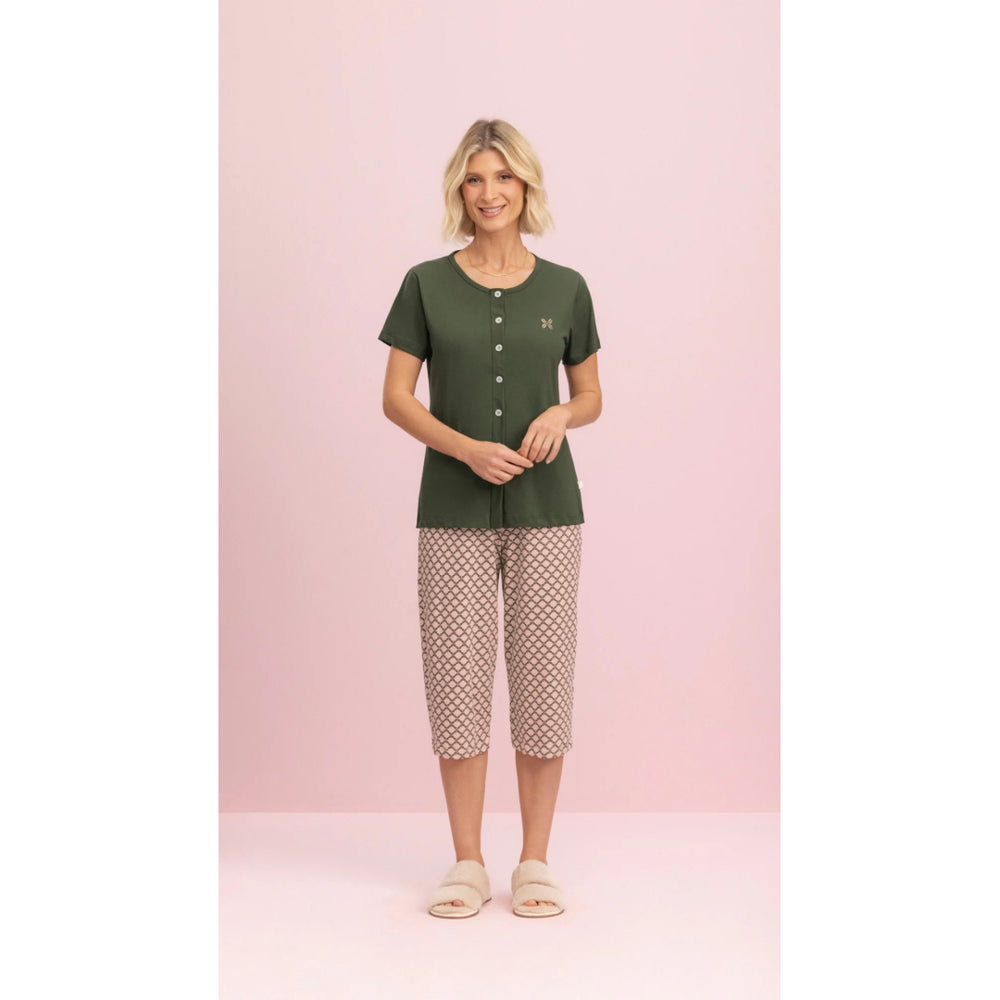 Pescador Manga Curta Aberto Mônaco em Algodão - Lua Encantada