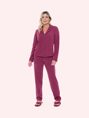 Pijama Manga Longa Aberto em Moletinho - Bocejinho