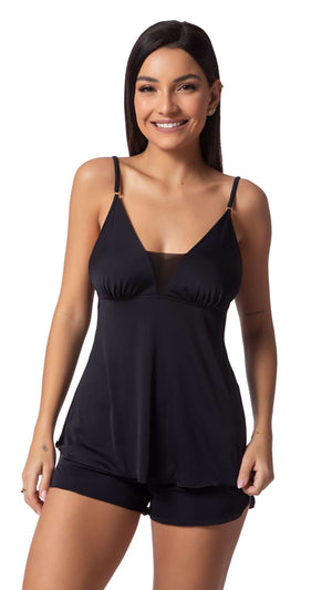 Baby Doll Luna Tule em Malha Fria - Divina Noite