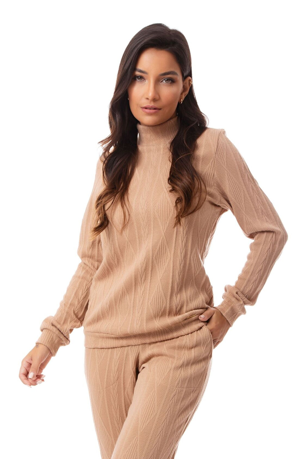 Conjunto Feminino Manga Longa Tiffany em Poliéster - Divina Noite