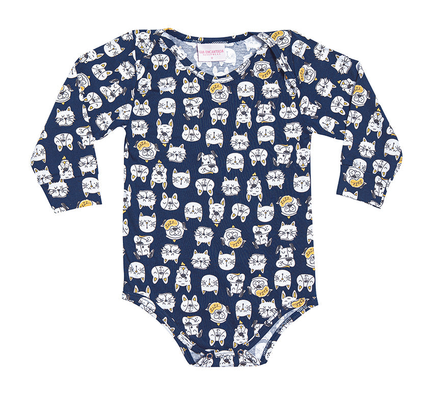 Body Bebê com Calça Feminino Love Pets em Cotton - Lua Encantada