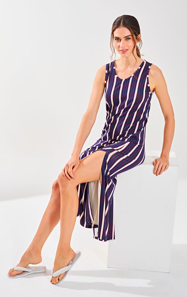 Vestido Listrado - Lua Cheia