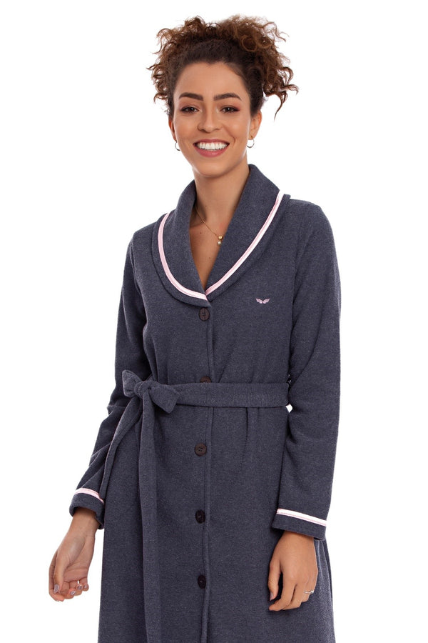 Robe Longo com Botões em Algodão - Divina Noite