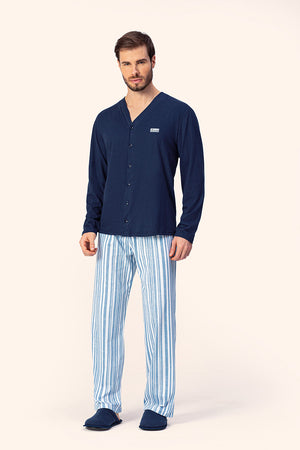 Pijama Manga Longa Masculino Aberto Resiliência em Algodão - Lua Encantada