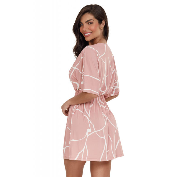 Kaftan Meia Manga Angra em Malha Mescla - Divina Noite