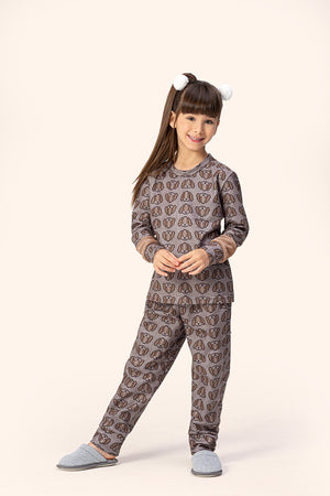Pijama Feminino Infantil Manga Longa My Dogs em Microsoft - Lua Encantada