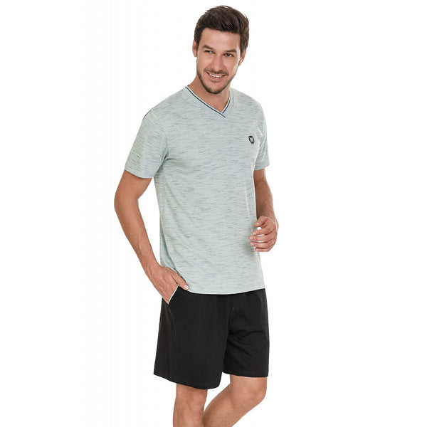 Pijama Masculino Manga Curta Lucca em Algodão - Divina Noite