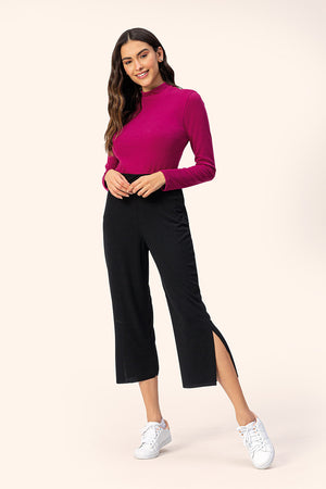 Blusa Manga Longa Gola Alta em Cotton - Lua Encantada