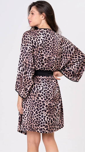 Robe Acetinado Animal Print Feline em Ceim Gloss - Acuo