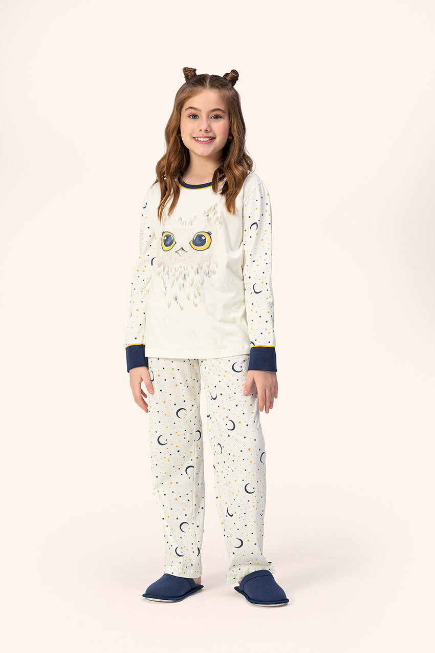 Pijama Infantil Manga Longa Reluzente em Moletinho - Lua Encantada