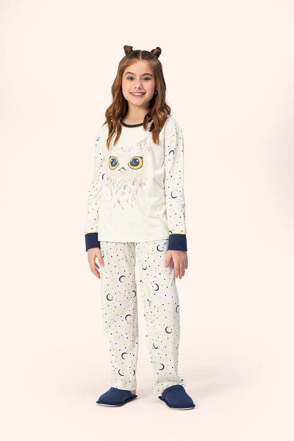 Pijama Infantil Manga Longa Reluzente em Moletinho - Lua Encantada