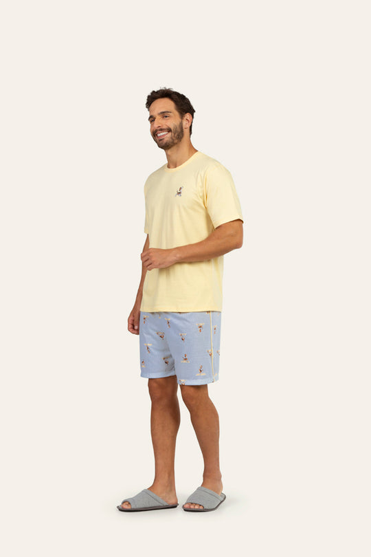 Pijama Manga Curta Masculino Dog Yoga em Algodão - Lua Encantada