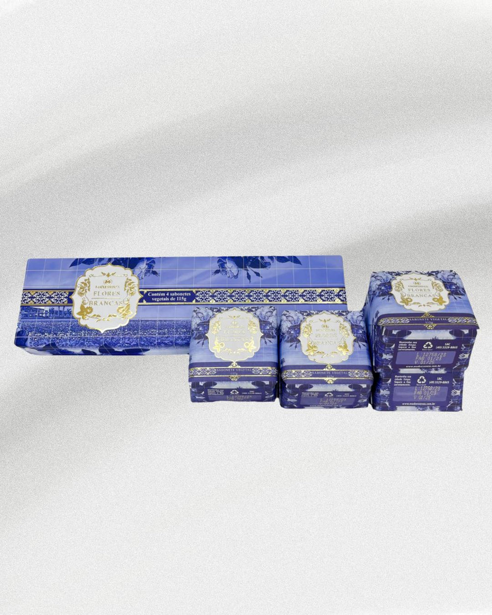Estojo de Sabonetes Flores Brancas (4 unidades - 115g) - Madressenza