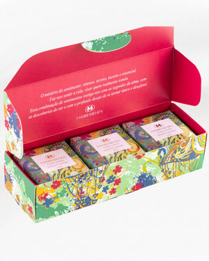 Estojo de Sabonetes Vegetais Floral Lemon (3 unidades - 115g) - Madressenza