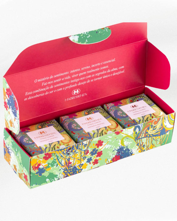Estojo de Sabonetes Vegetais Floral Lemon (3 unidades - 115g) - Madressenza